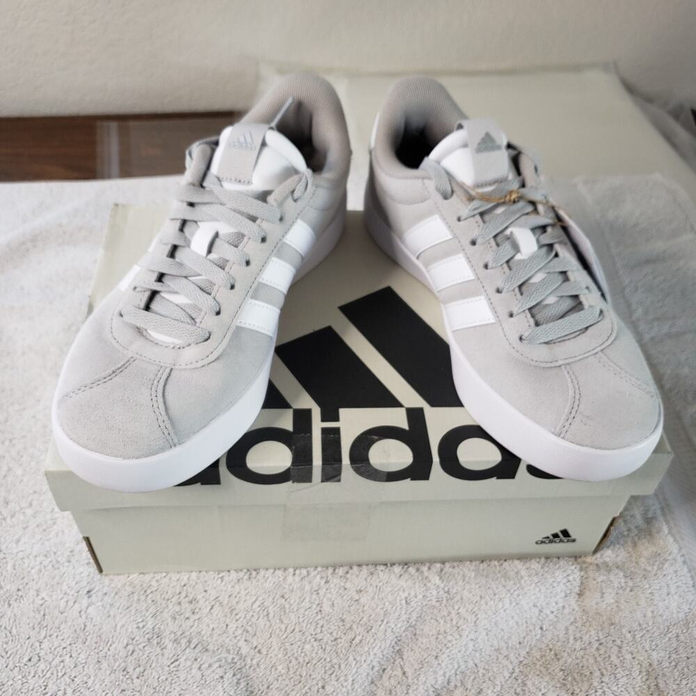 Adidas VL Court 3.0 Sneakers Womens 7.5 Gray White Skatercore Streetwear Casual